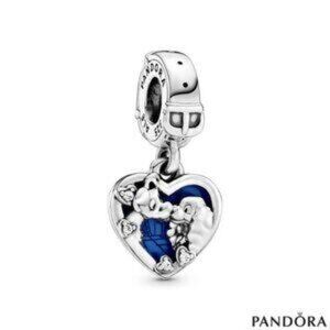 Pandora Heart Charm with Blue Enamel